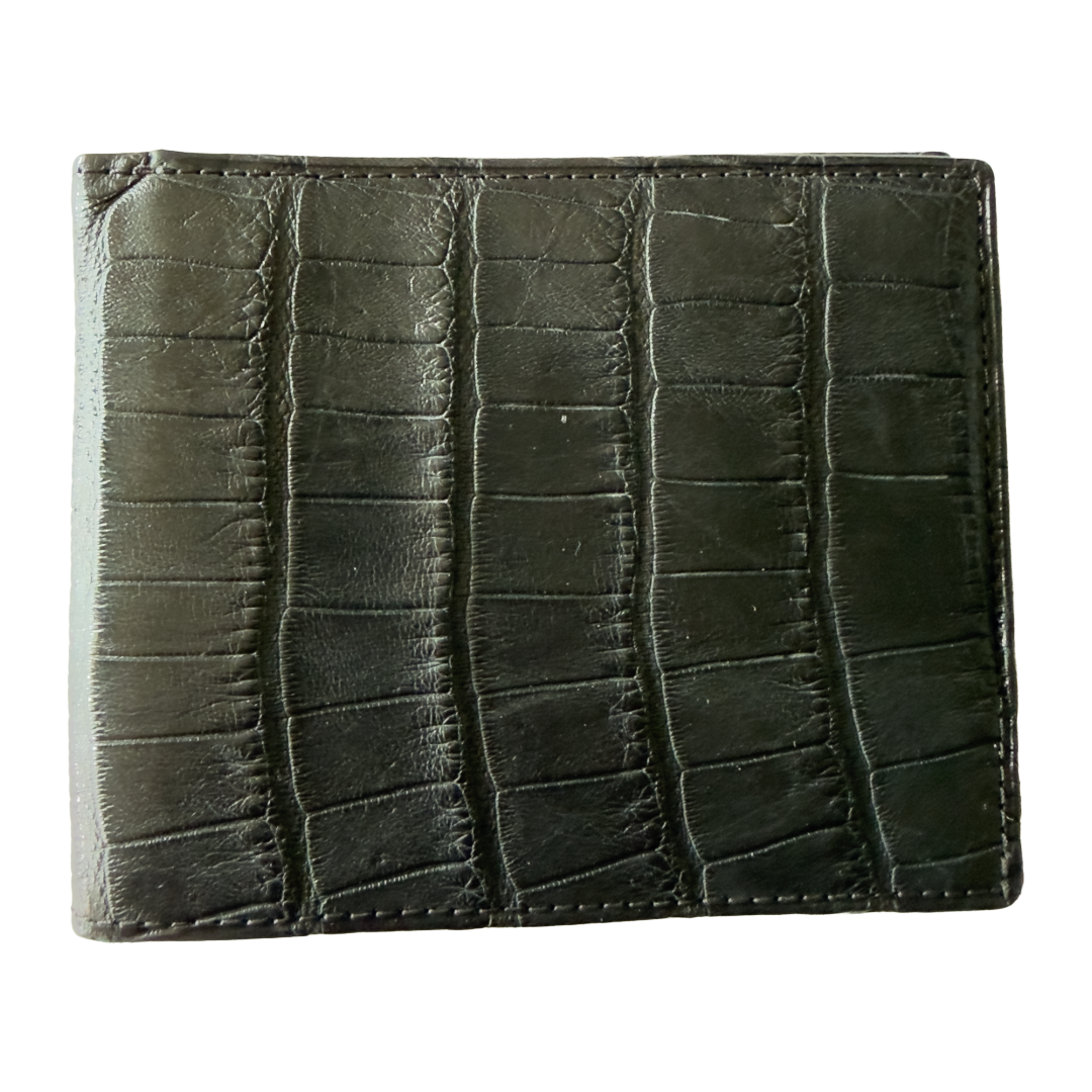 Genuine Louisiana Alligator Bifold Wallet in Cafe Noir