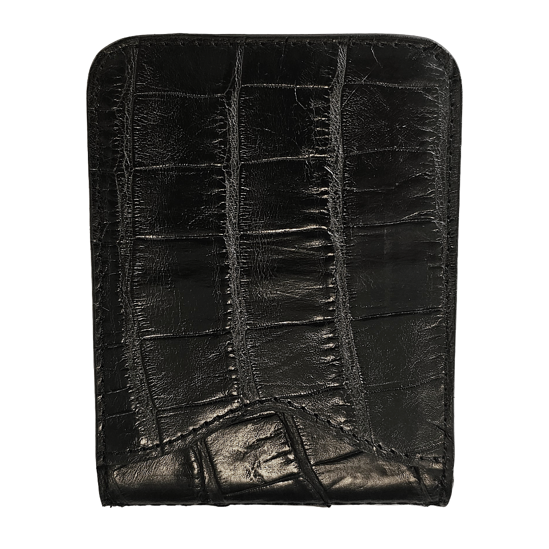 Genuine Louisiana Alligator Front Pocket Clip Wallet in Cafe Noir