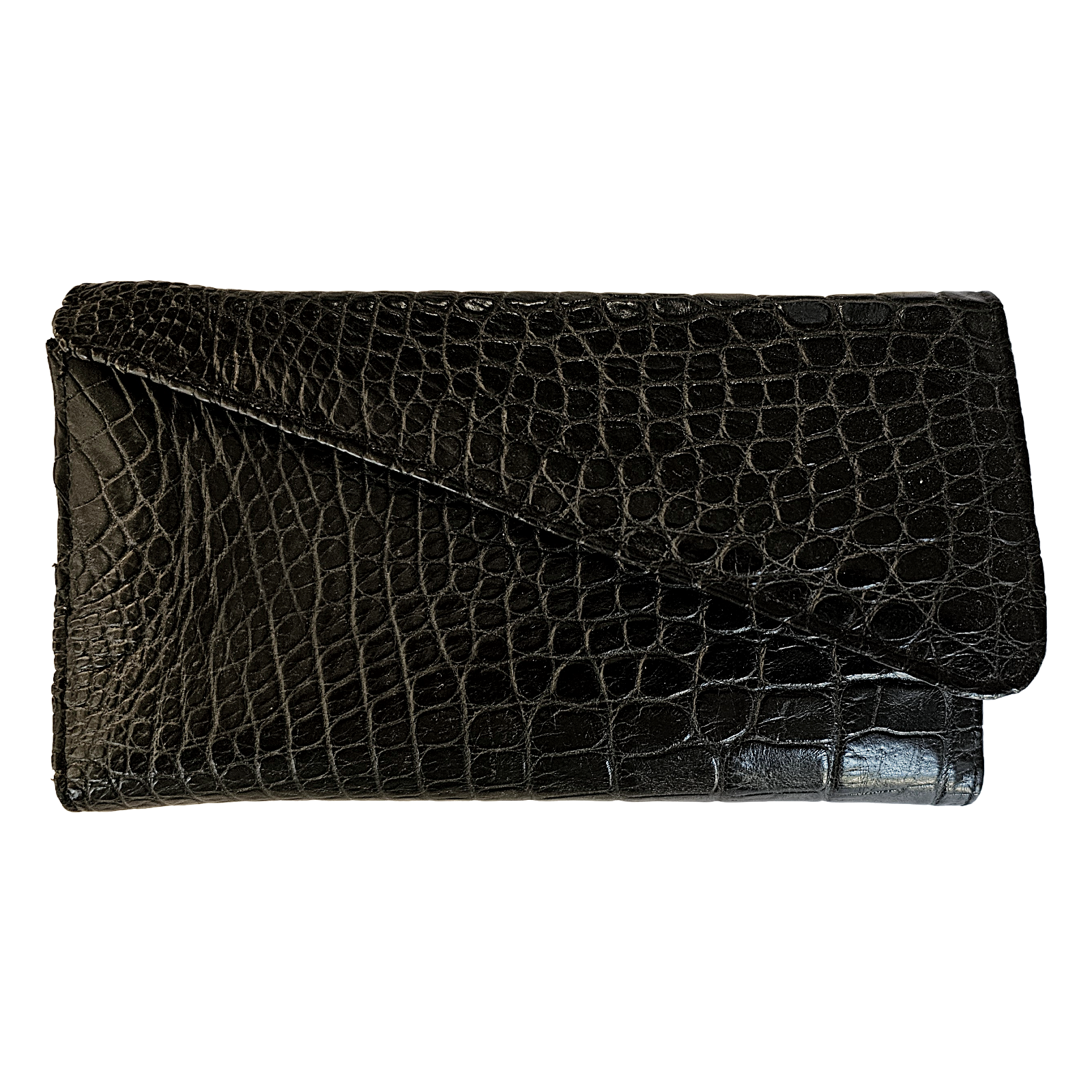 Genuine Louisiana Alligator French Clutch Wallet in Cafe Noir