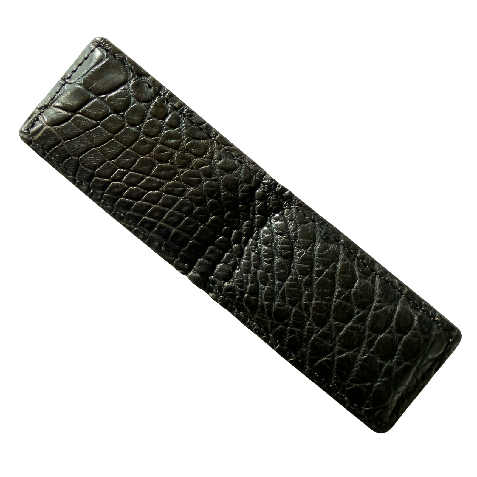 Genuine Louisiana Alligator Leather Money Clip in Cafe Noir